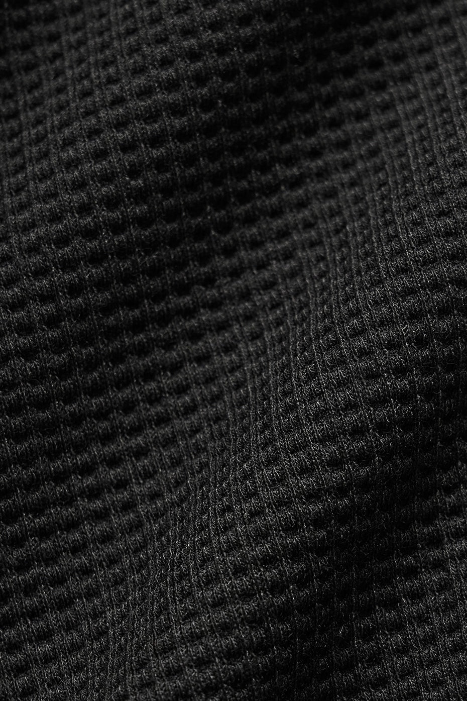 Waffle Lounge Long Sleeve Crew - Black