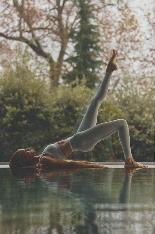 Alosoft High-Waist 7/8 Better Together Legging - Athletic Heather Grey/White