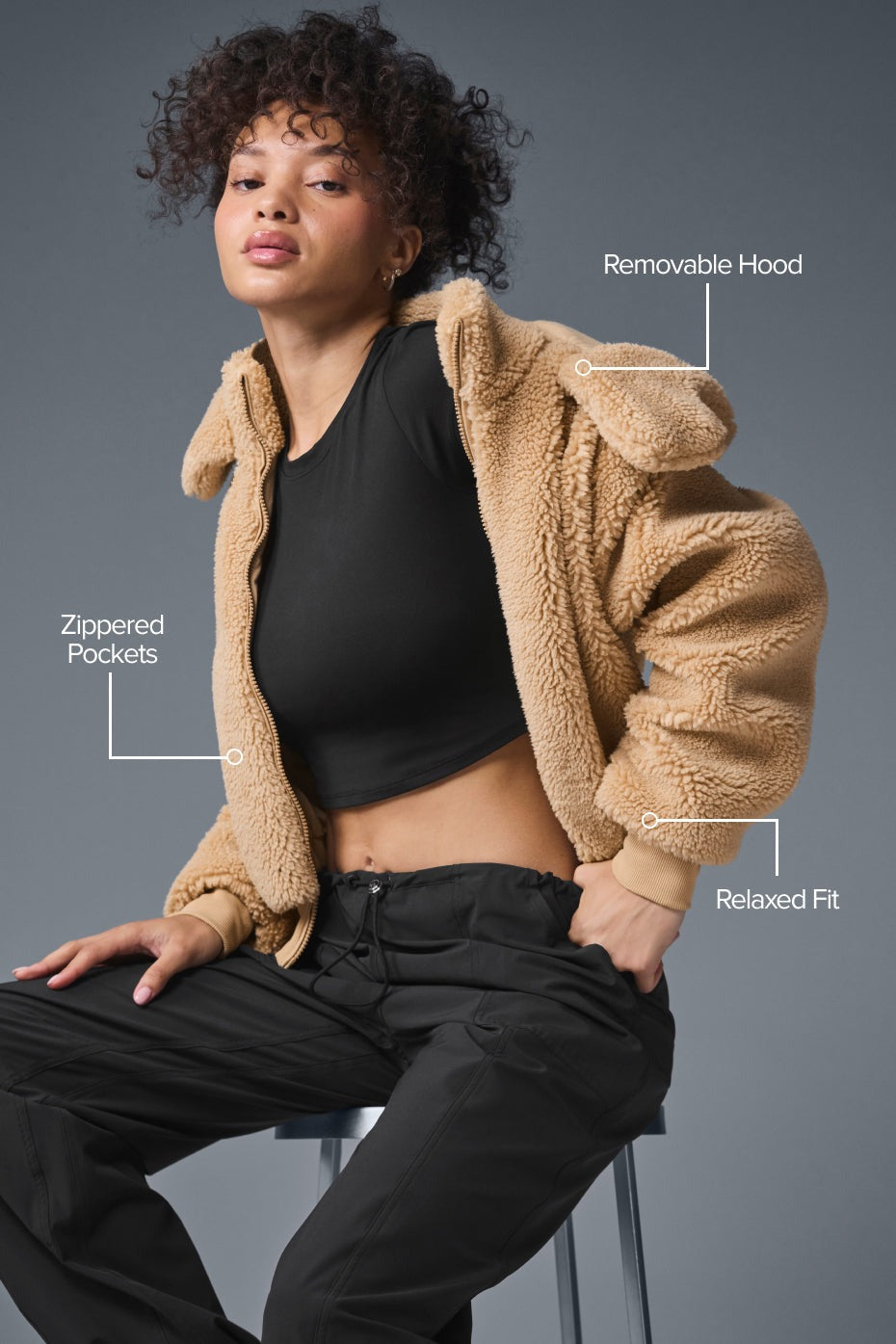 Foxy Sherpa Jacket - Camel