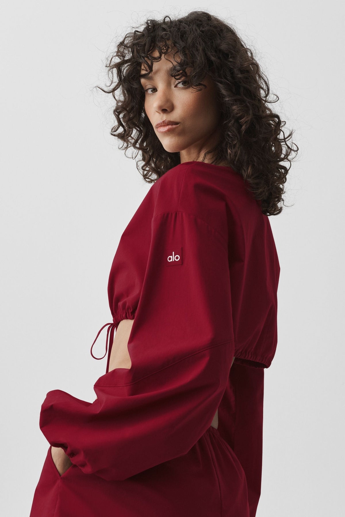 Cotton Cropped Real Deal Long Sleeve - Summer Romance Red