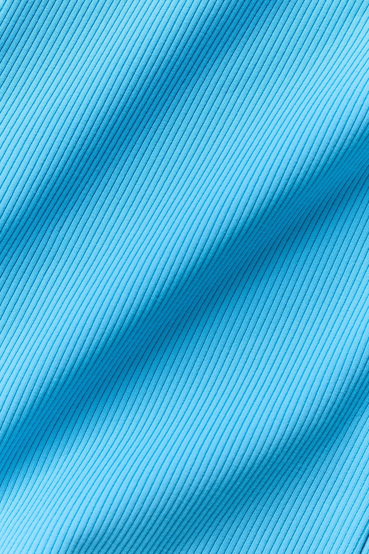 Goddess Ribbed High-Waist First Pick Short - Azure Blue/White