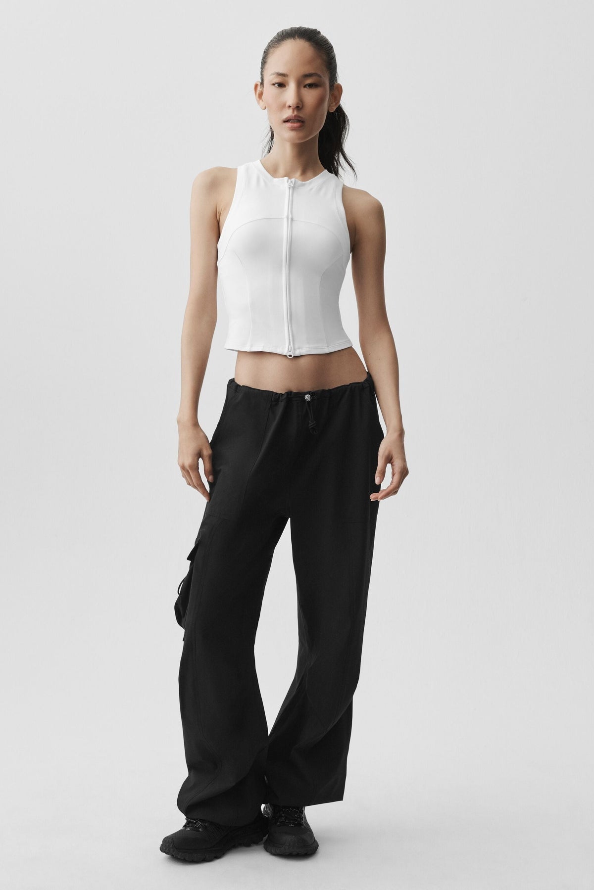 Alosoft Level Up Full Zip Tank - White