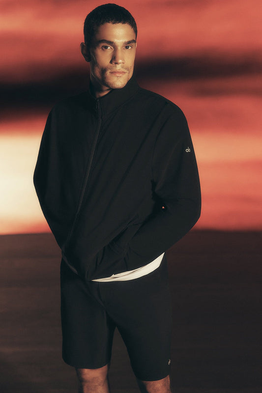 Conquer Max Mock Neck Full Zip - Black