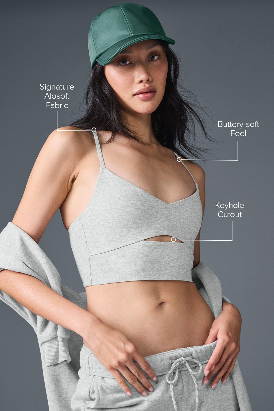 Alosoft Highlight Bra - Athletic Heather Grey